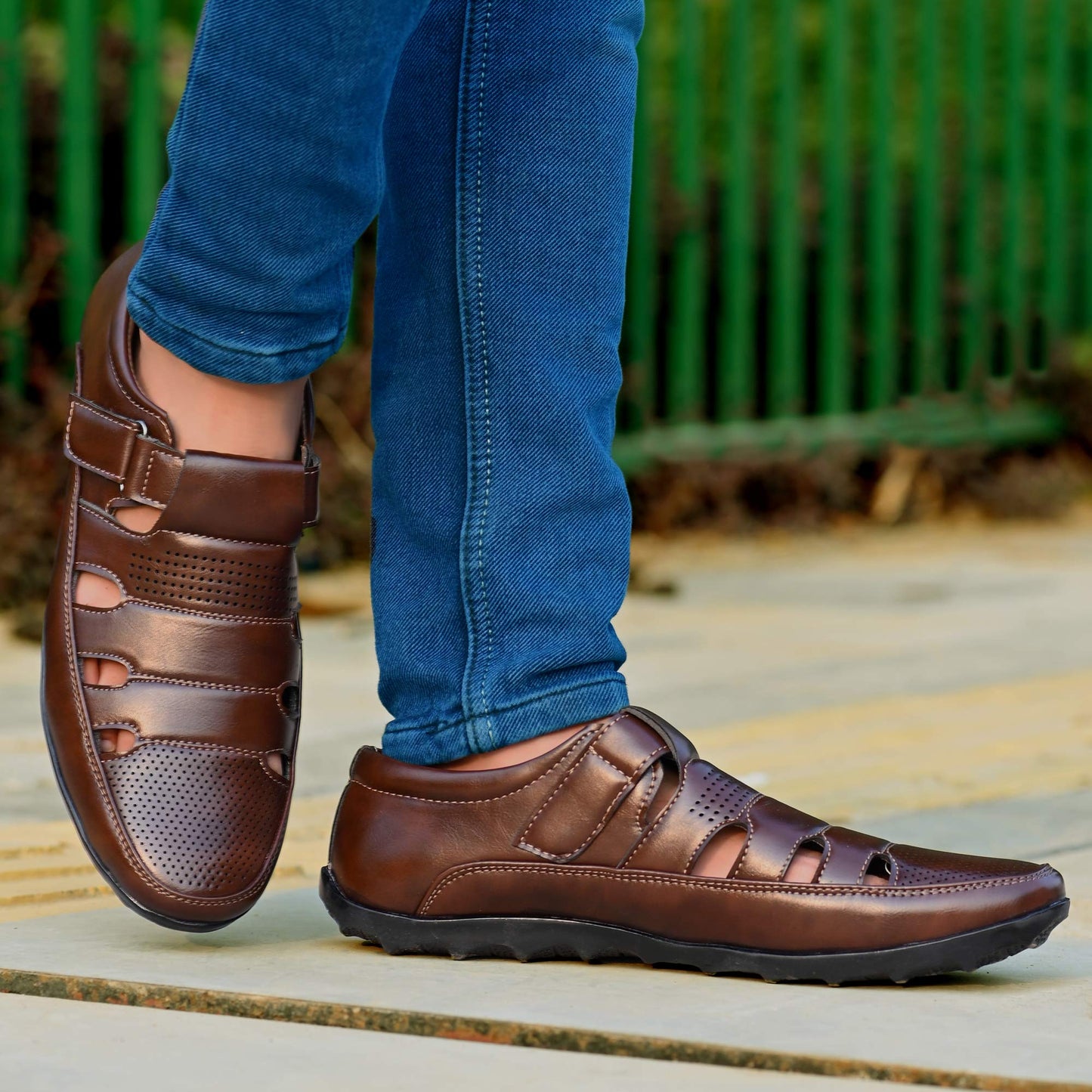 CENTRINO Men's 2340 Brown Outdoor Sandals 8 UK