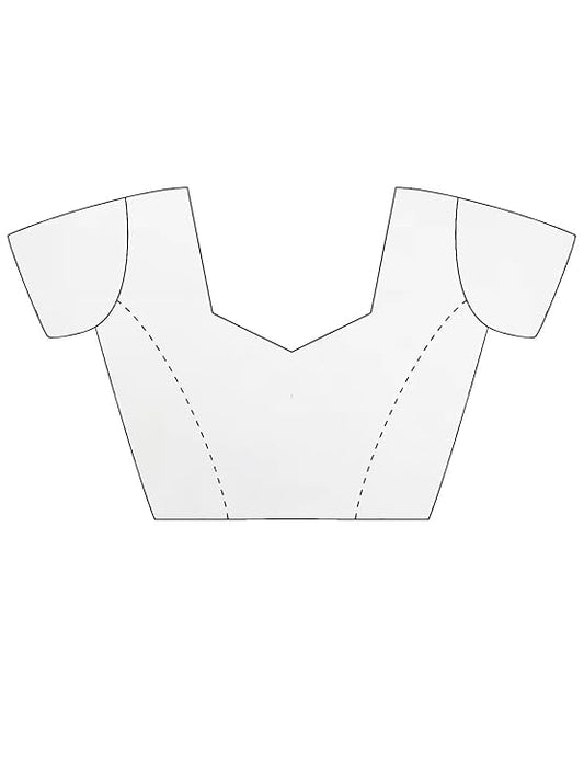 Flosive Women's Shimmer Organza Sequence Embroidery Saree With Unstitched Blouse Piece (CREAM)