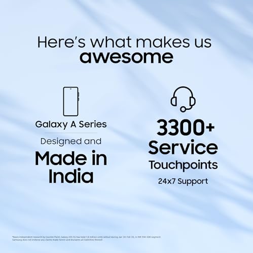 Samsung Galaxy A55 5G (Awesome Iceblue, 12GB RAM, 256GB Storage) | AI Mobile | 50MP Main Camera (OIS) | Super HDR Video| Nightography | IP67 | Gorilla Glass Victus+ | sAMOLED | Gaming Smartphone