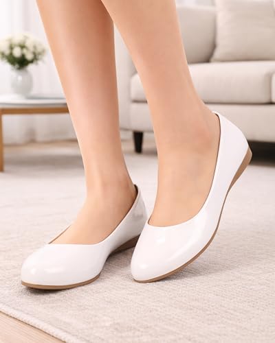 ADISA WEAR Women Girls Slip On Ballet Flats (WS1012-WHI-41) White