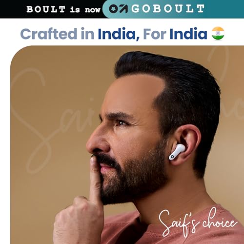 GOBOULT Z40 True Wireless in Ear Earbuds with 60H Playtime, Zen™ ENC Mic, Low Latency Gaming, Type-C Fast Charging, Made in India, 10mm Rich Bass Drivers, IPX5, Ear Buds TWS (Blue)