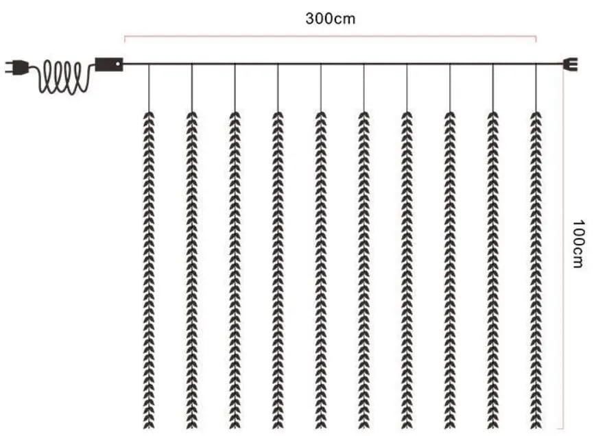 TechPride Leaf LED Curtain String Lights with Leaf Design | Warm White Decorative Fairy Lights for Bedroom, Living Room, Window, Wall, Wedding, Festival, Party & Home Décor (1 Pc, Plug Powered)