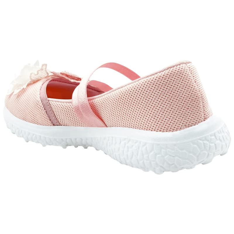 KazarMax Girl's Butterfly Ballerina Ballet Flat - 8 Kids UK (Peach)