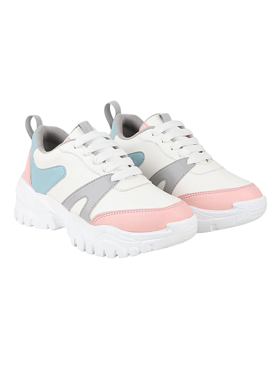 Shoetopia Women's Casual Walking White Sneakers || Comfortable Lightweight Lace Comfy Travel & College EU38