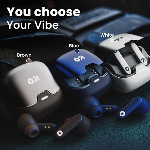 GOBOULT Z40 True Wireless in Ear Earbuds with 60H Playtime, Zen™ ENC Mic, Low Latency Gaming, Type-C Fast Charging, Made in India, 10mm Rich Bass Drivers, IPX5, Ear Buds TWS (Blue)