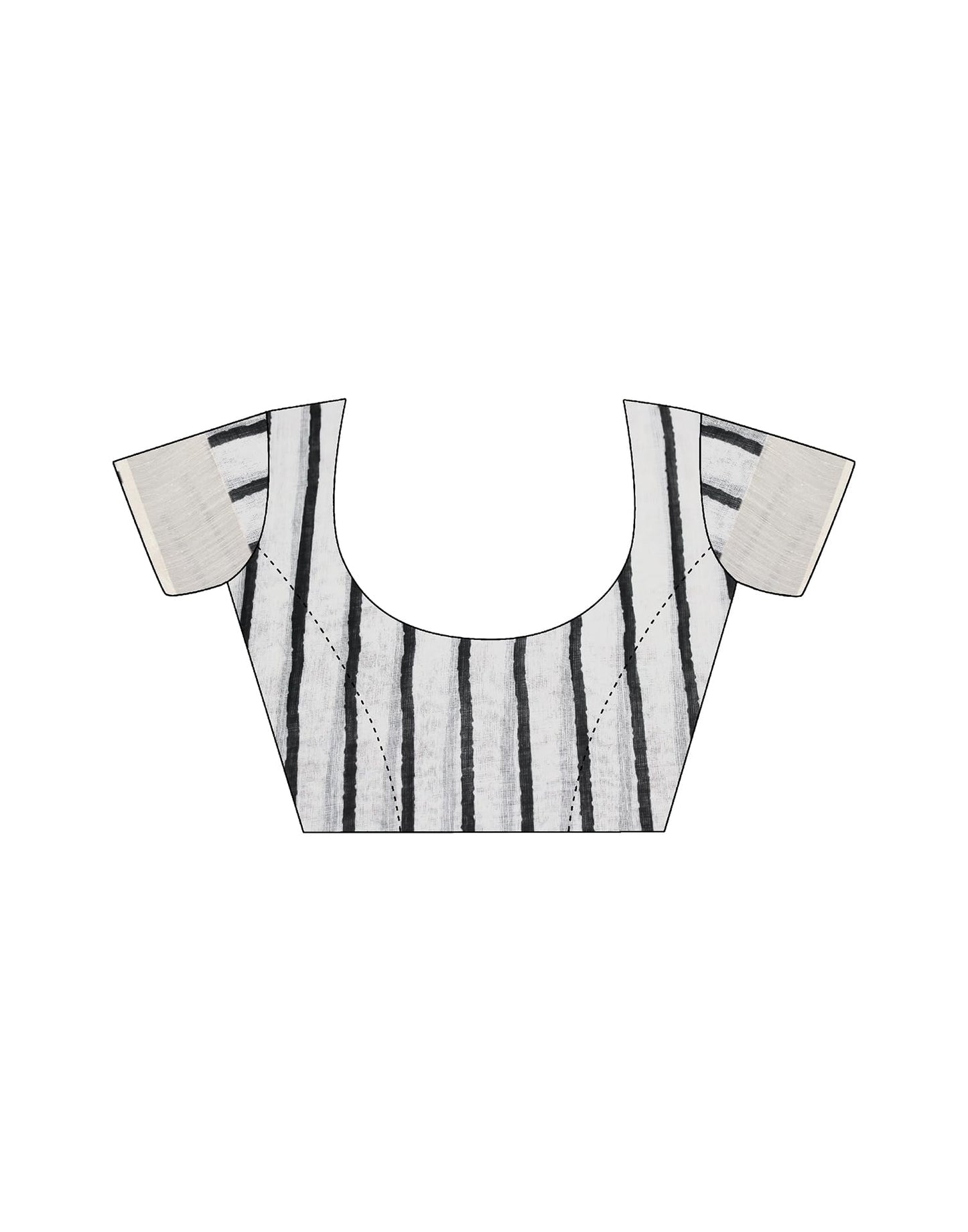 SIRIL Women's Cotton Linen Printed Saree with Unstitched Blouse Piece (4263S123_Off-White)