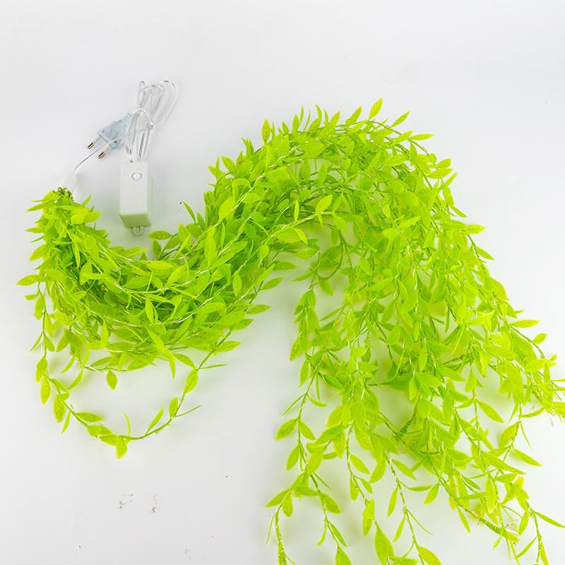 TechPride Leaf LED Curtain String Lights with Leaf Design | Warm White Decorative Fairy Lights for Bedroom, Living Room, Window, Wall, Wedding, Festival, Party & Home Décor (1 Pc, Plug Powered)