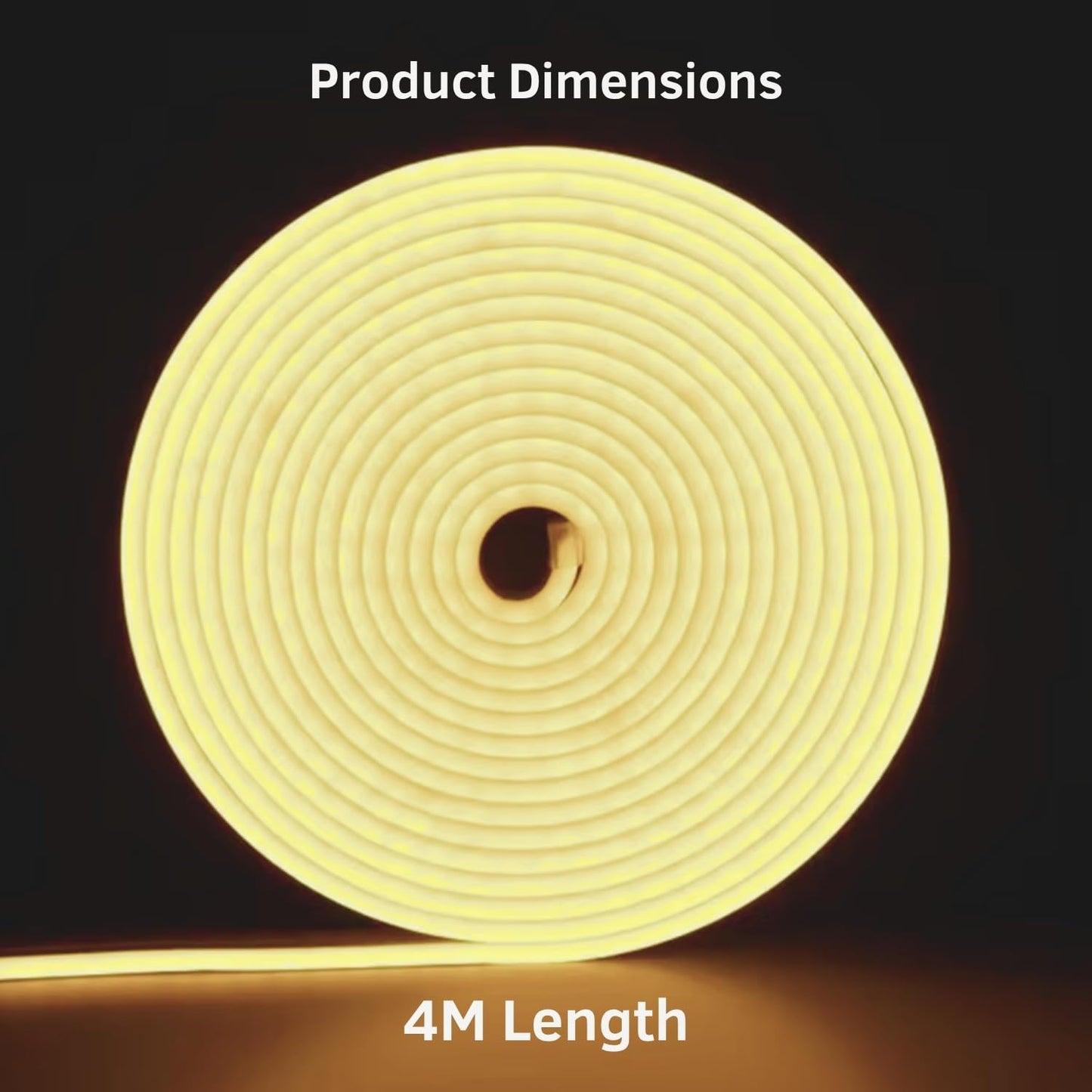 One94Store 4 Meter LED Neon Strip Light – Warm White | Plug-in Powered Flexible Waterproof Rope Light DC 5V | Ambient LED Lighting for Home, Bedroom, DIY Decor, Party & Gaming Room
