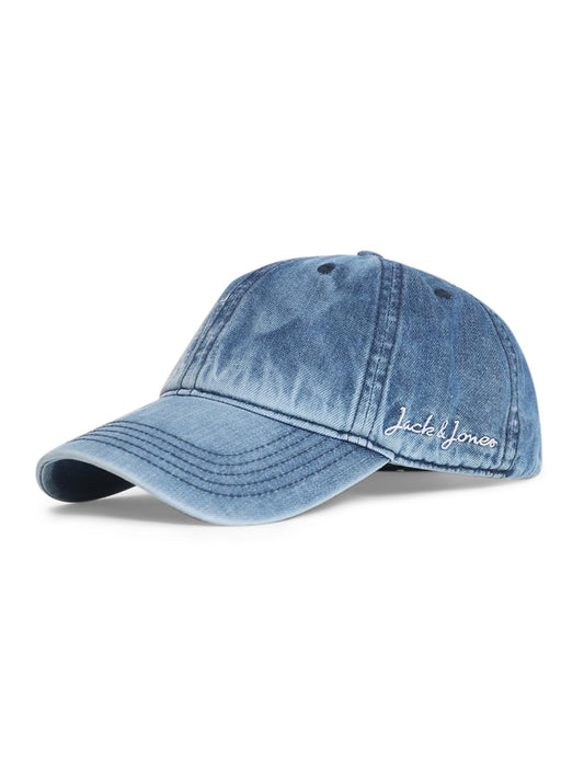 JACK & JONES Blue Denim Logo Print Cap
