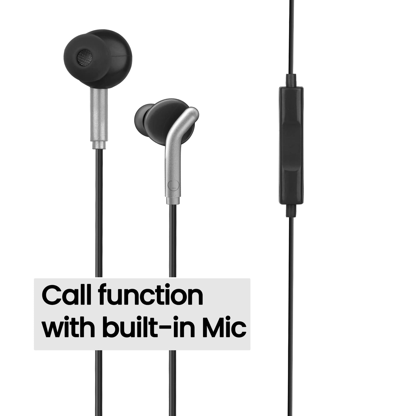 ZEBRONICS Bro in Ear Wired Earphones with Mic, 3.5mm Audio Jack, 10mm Drivers, Phone/Tablet Compatible (Black)