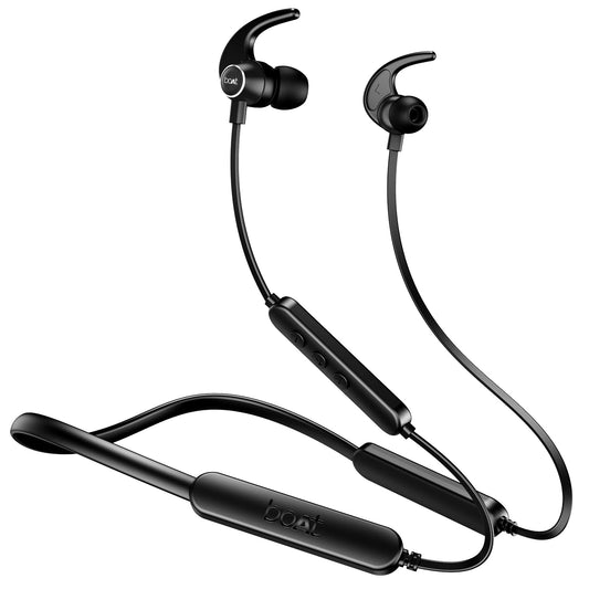 Boat Rockerz 255 Pro+, 60HRS Battery, Fast Charge, IPX7, Dual Pairing, Low Latency, Magnetic Earbuds, in Ear Bluetooth Neckband, Wireless with Mic Earphones (Active Black)