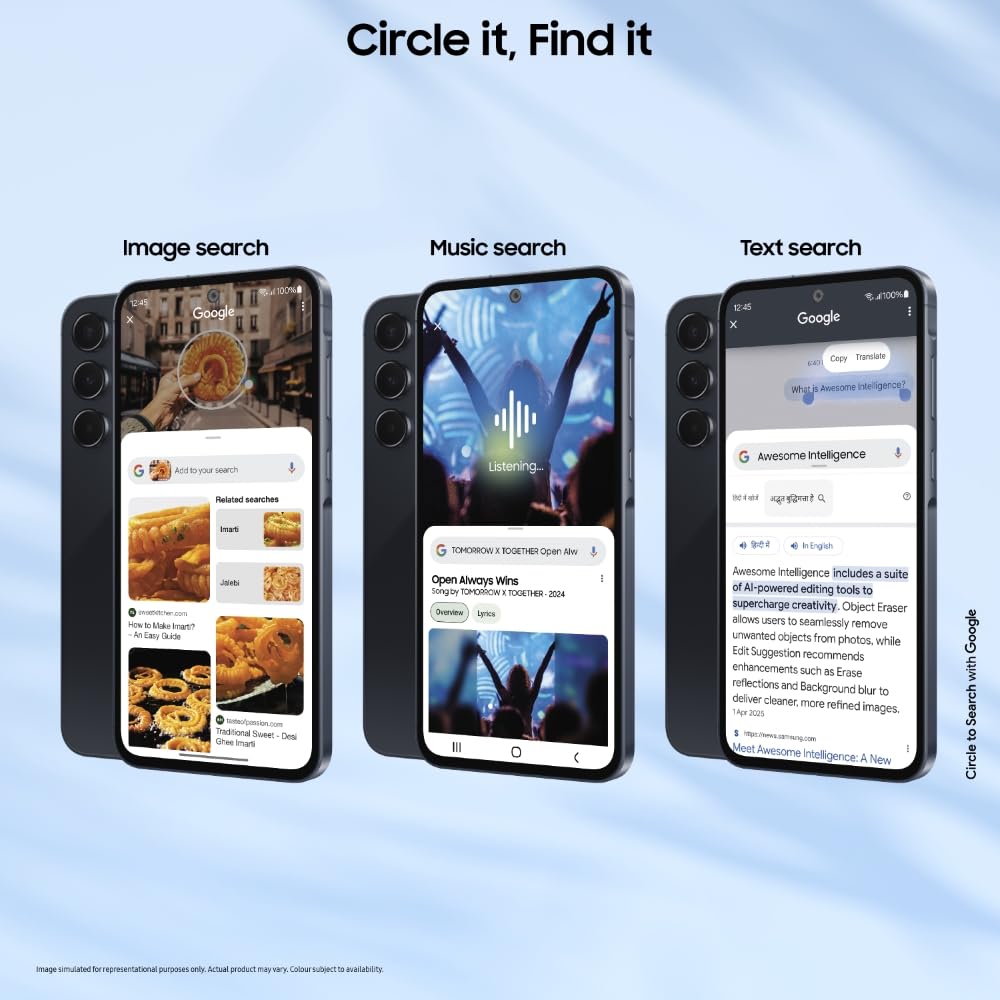 Samsung Galaxy A55 5G (Awesome Navy, 8GB RAM, 256GB Storage) | AI Mobile | 50MP Main Camera (OIS) | Super HDR Video| Nightography | IP67 | Gorilla Glass Victus+ | sAMOLED | Gaming Smartphone