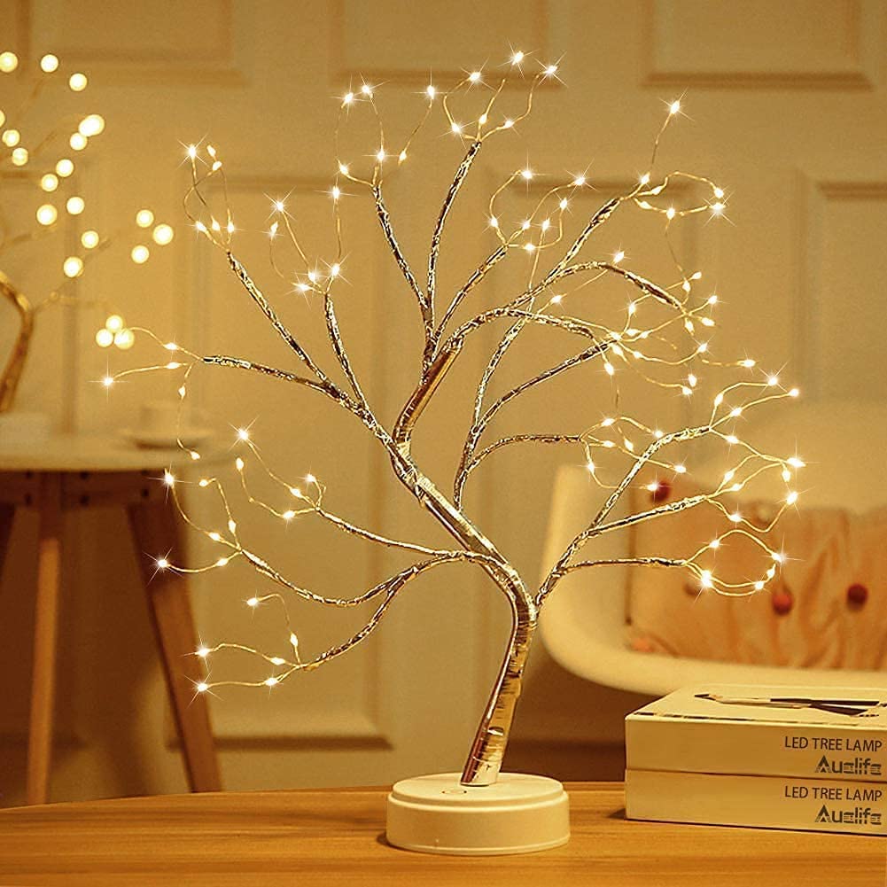 REFULGIX LED Bonsai Tree Light with 36 LEDs | Touch Sensor Table Lamp | USB & Battery Operated Fairy Light Tree for Home, Bedroom, Festive, Diwali, Christmas Decoration (Pack of 1)
