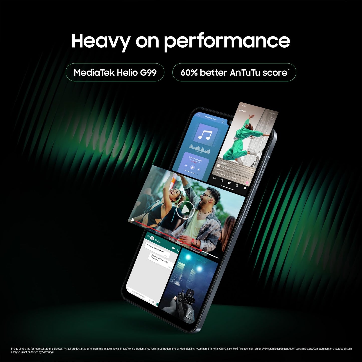 Samsung Galaxy M07 Mobile (Black, 4GB RAM, 64GB Storage) | MediaTek Helio G99 | AnTuTu 624K | IP54| 50MP Camera | 7.6mm Slim | 5000mAh Battery | 25W Fast Charging | 6 Gen OS Upgrades | Without Charger