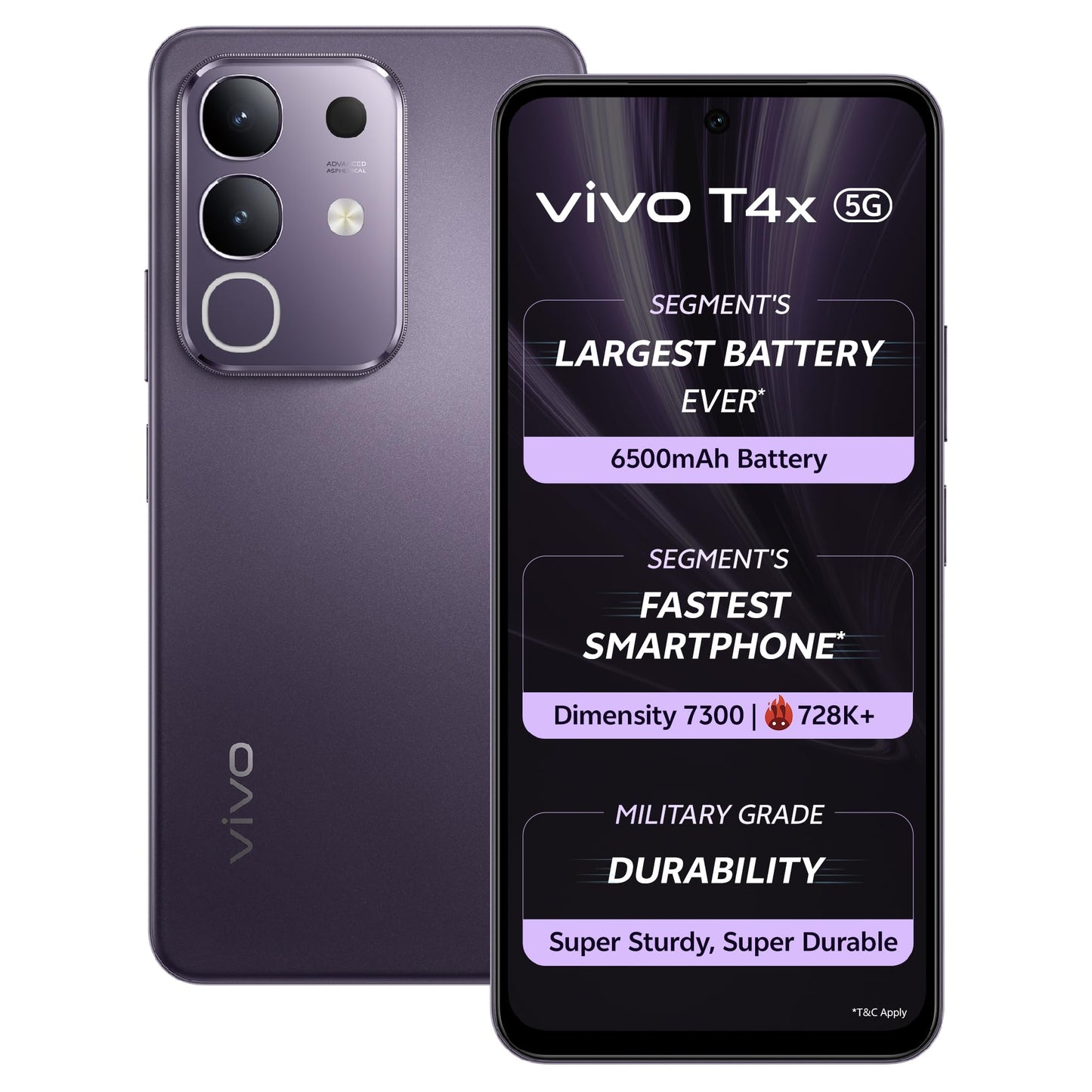 VIVO T4x (Pronto Purple, 6GB + 128GB)