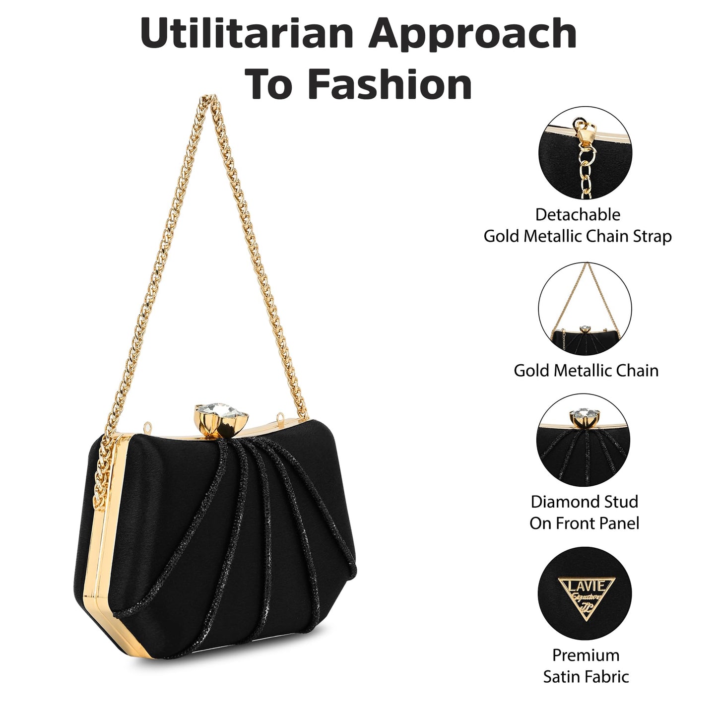 Lavie Signature Women's Akron Handle Framed Clutch | Ladies Purse | Gift For Women