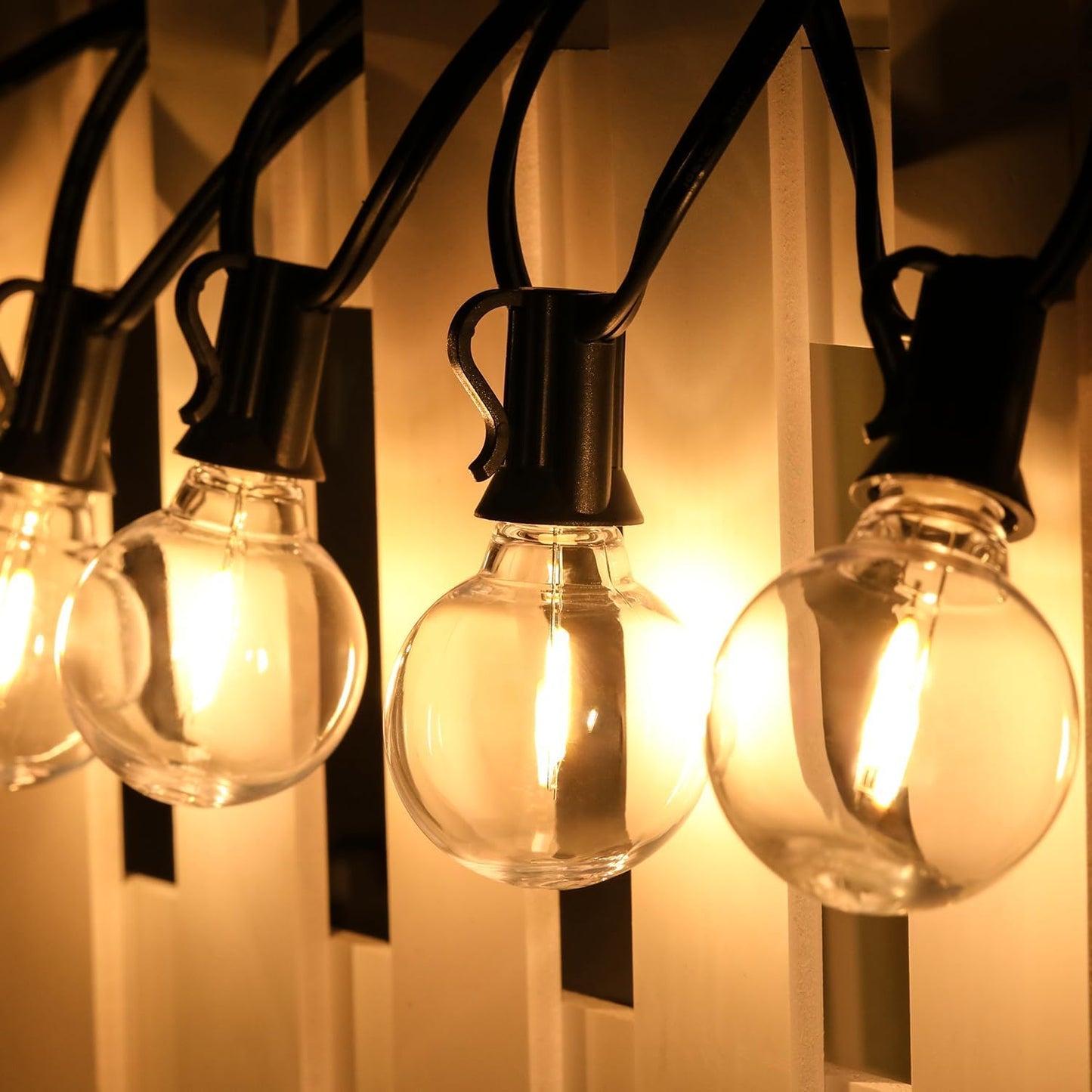 LITVERSE String Lights for Outside 25 FT, Outdoor Lights for Patio with 25 + 1 Shatterproof LED Edison Bulbs, G40 Waterproof Connectable Hanging Lights for Backyard Bistro Party Balcony b