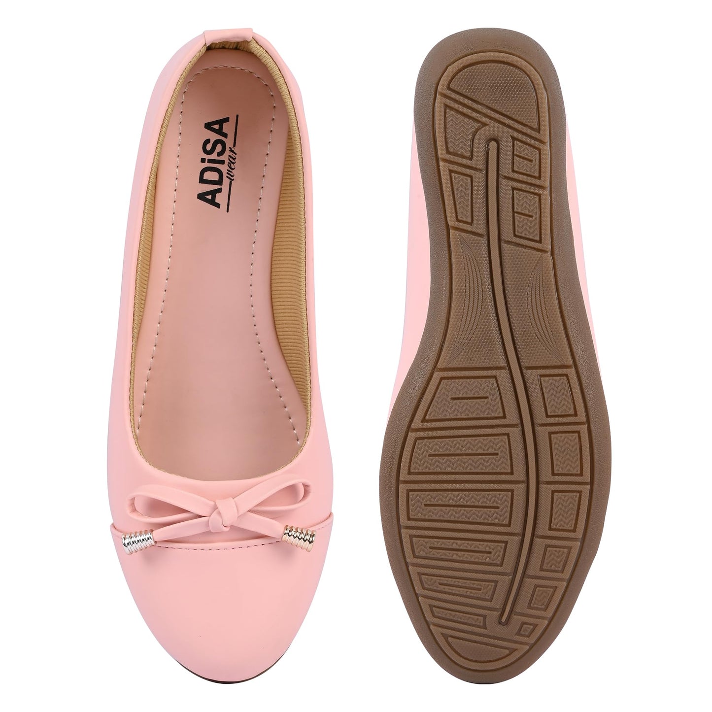 ADISA WEAR Women Girls Slip On Ballet Flats (WS1003-PIN-38) Pink