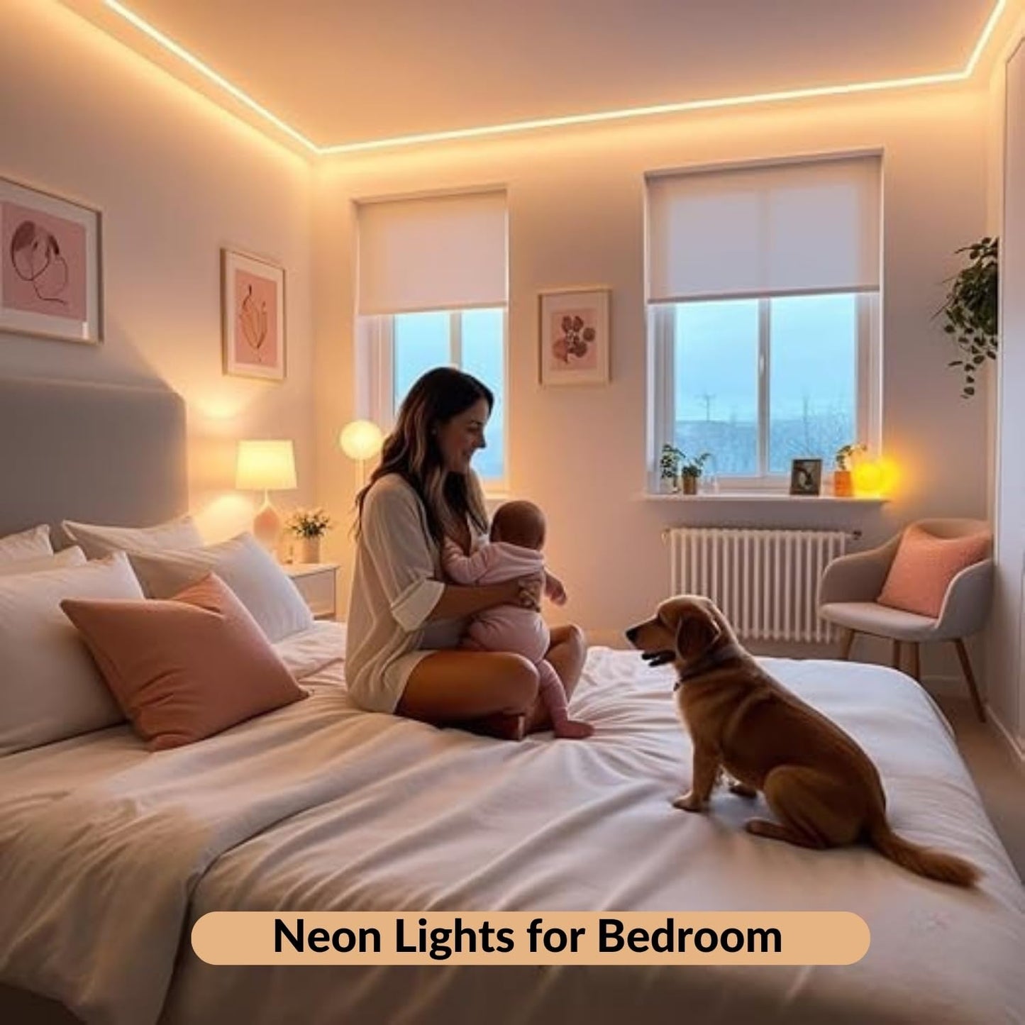 One94Store 4 Meter LED Neon Strip Light – Warm White | Plug-in Powered Flexible Waterproof Rope Light DC 5V | Ambient LED Lighting for Home, Bedroom, DIY Decor, Party & Gaming Room