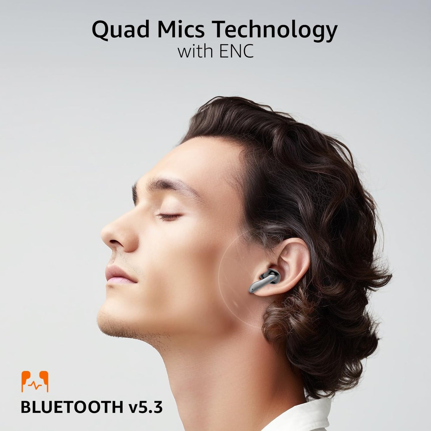 amazon basics TWS in-Ear Earbuds (AB-T01B) with Fast Charging up to 80 Hours of Playtime | Dual 10mm Driver | IPX4 Water-Resistance | Bluetooth 5.3 | Charging Case with Mic | Touch Control (Grey)