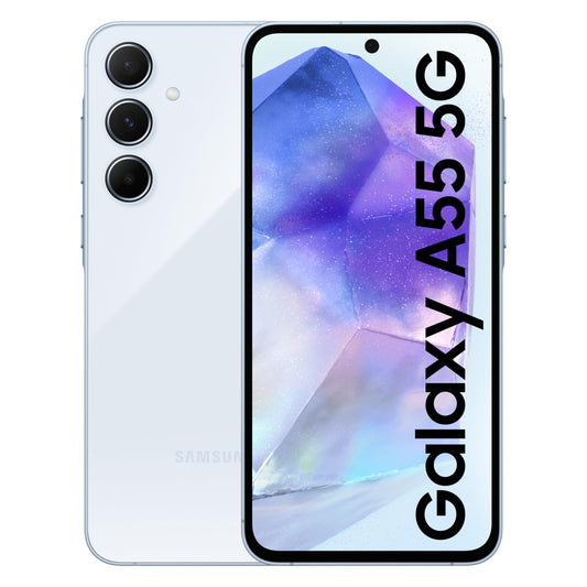 Samsung Galaxy A55 5G (Awesome Iceblue, 12GB RAM, 256GB Storage) | AI Mobile | 50MP Main Camera (OIS) | Super HDR Video| Nightography | IP67 | Gorilla Glass Victus+ | sAMOLED | Gaming Smartphone