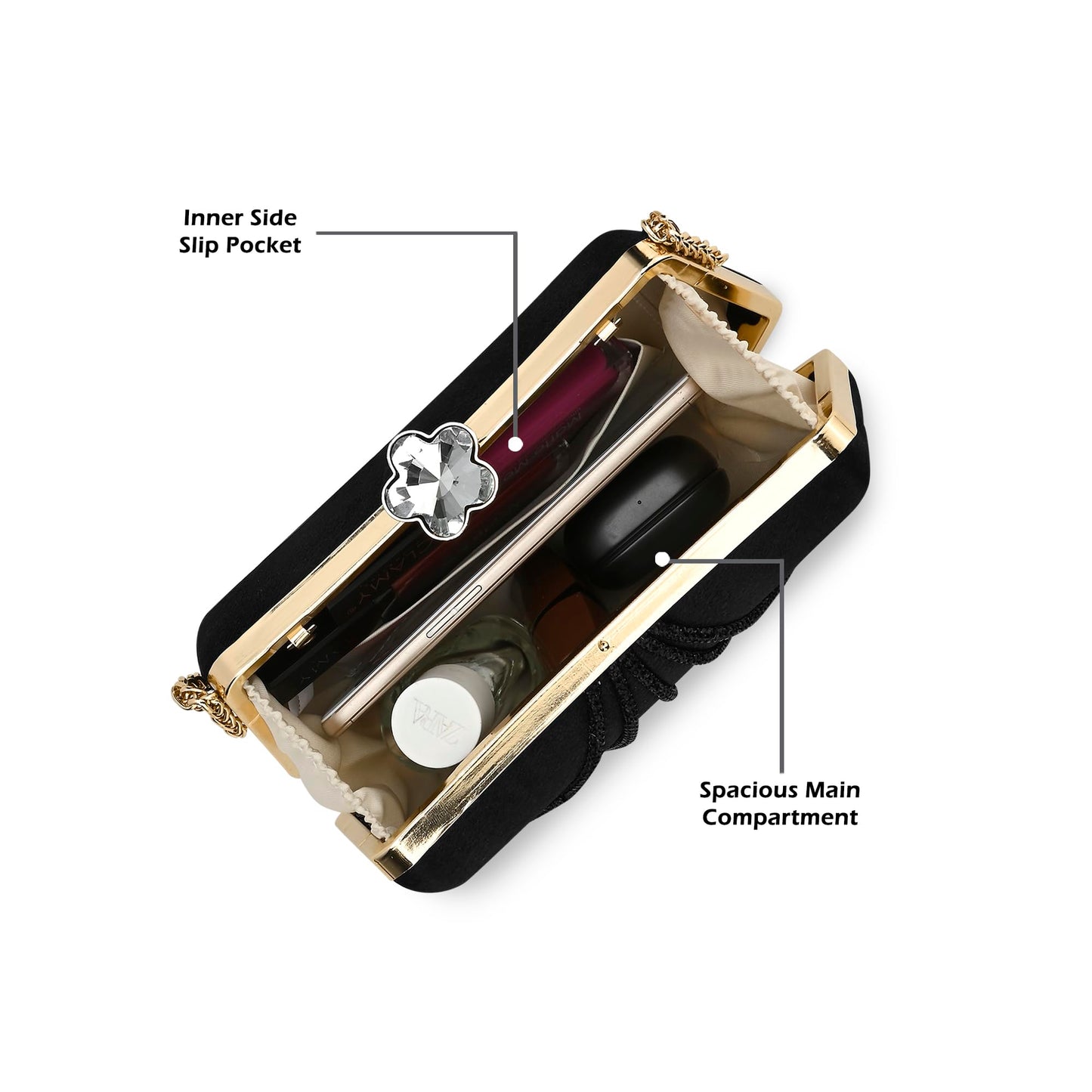 Lavie Signature Women's Akron Handle Framed Clutch | Ladies Purse | Gift For Women