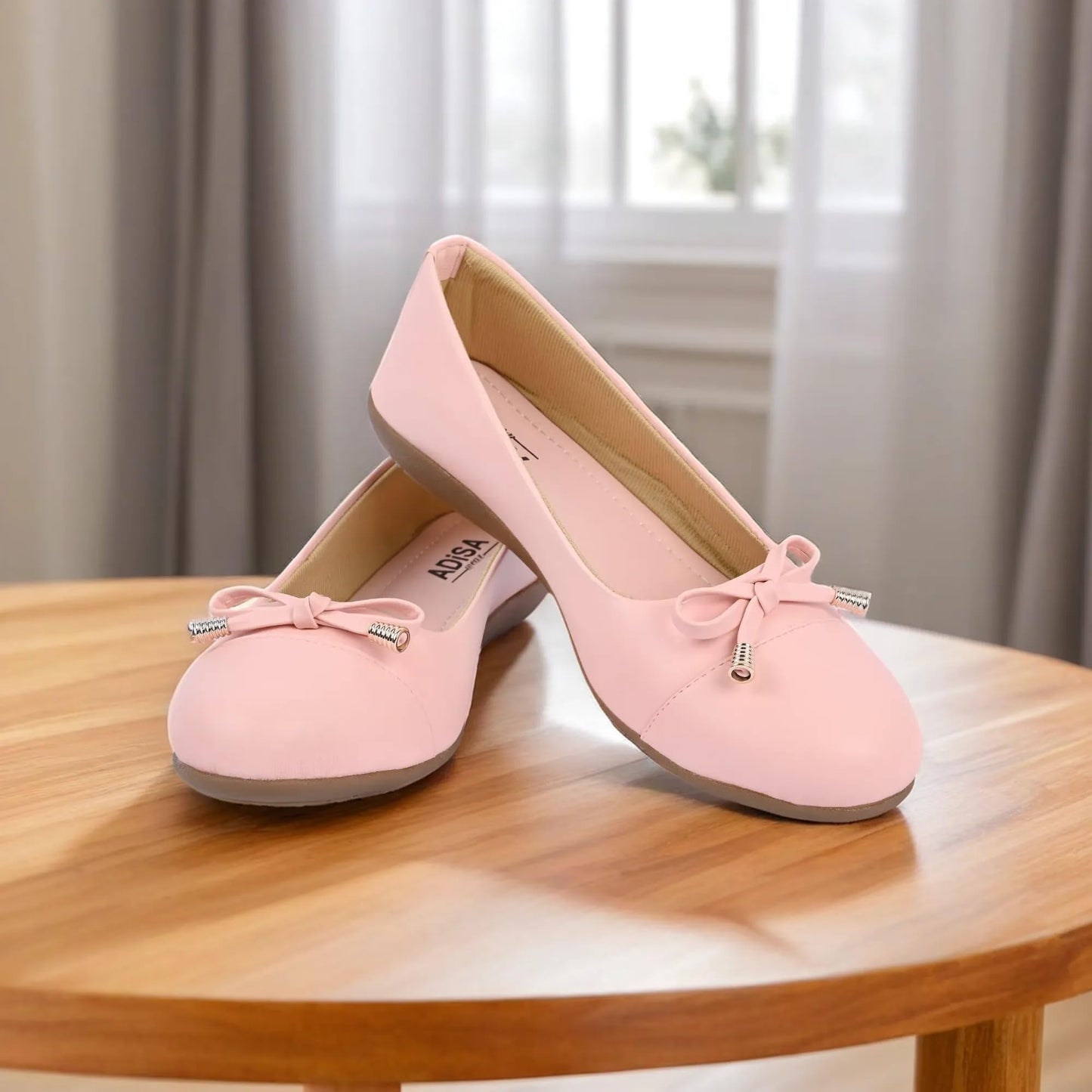 ADISA WEAR Women Girls Slip On Ballet Flats (WS1003-PIN-38) Pink