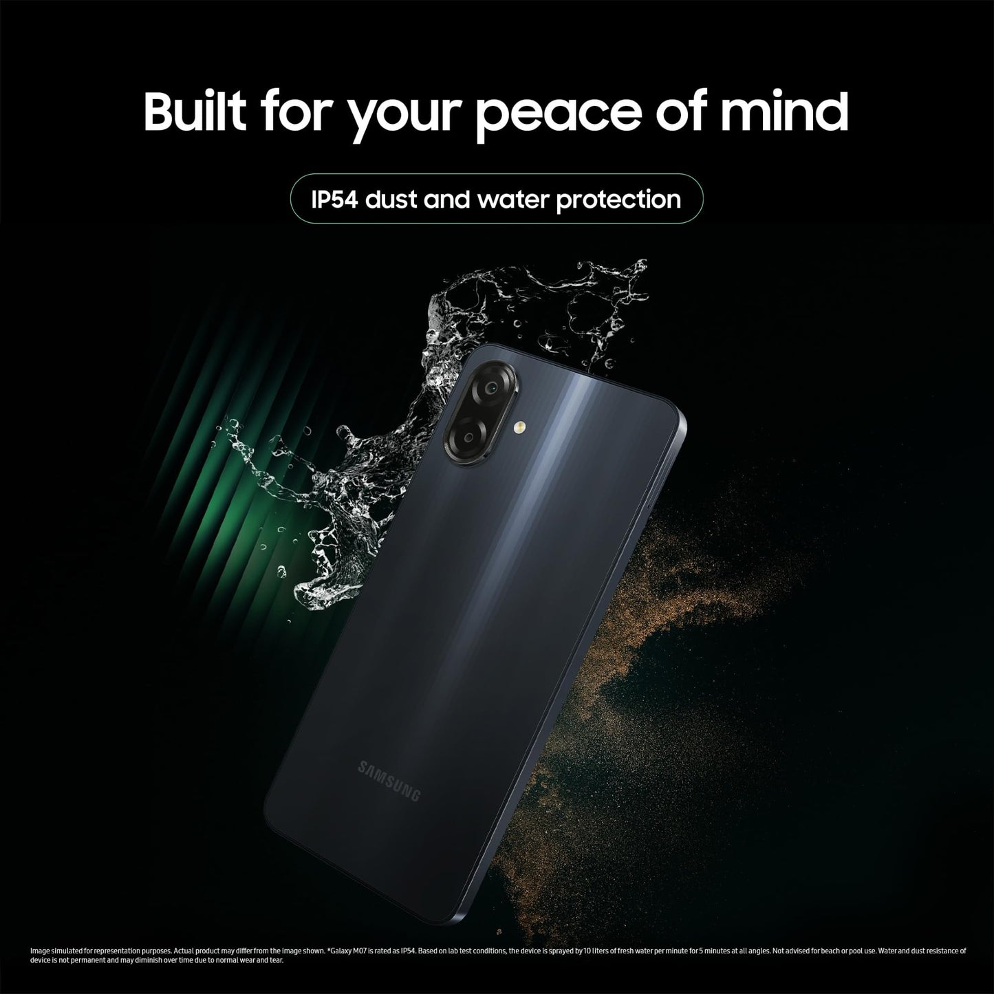 Samsung Galaxy M07 Mobile (Black, 4GB RAM, 64GB Storage) | MediaTek Helio G99 | AnTuTu 624K | IP54| 50MP Camera | 7.6mm Slim | 5000mAh Battery | 25W Fast Charging | 6 Gen OS Upgrades | Without Charger