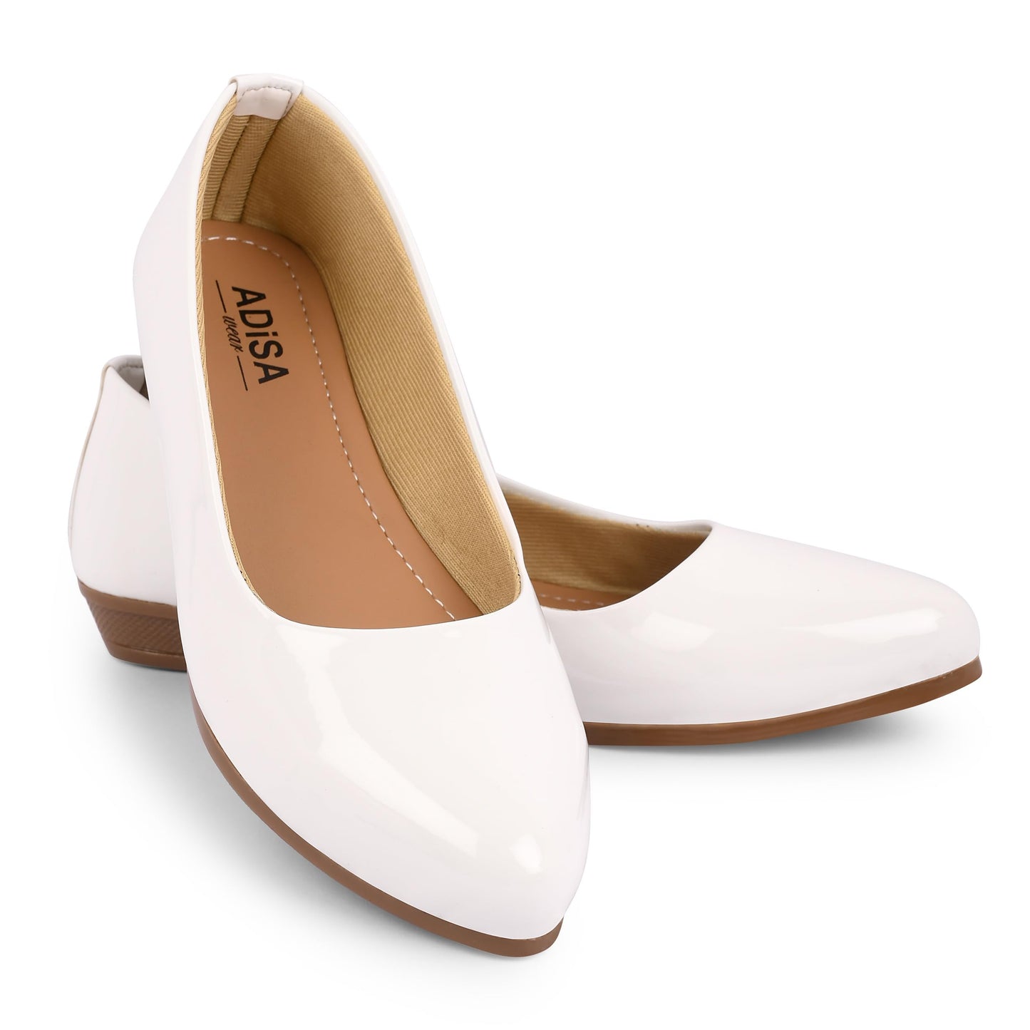 ADISA WEAR Women Girls Slip On Ballet Flats (WS1012-WHI-41) White