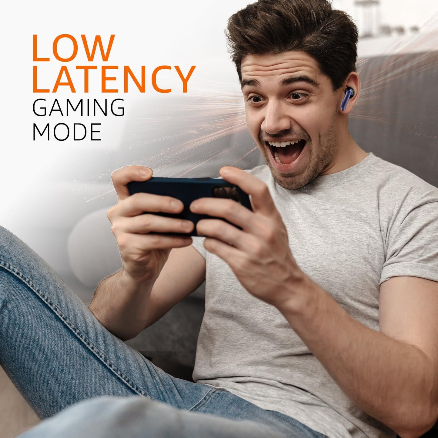 amazon basics TWS in-Ear Earbuds (AB-T01A) with Fast Charging up to 50 Hours of Playtime | Dual 10mm Driver | IPX4 Water-Resistance | Bluetooth 5.3 | Charging Case with Mic | Touch Control (Blue)