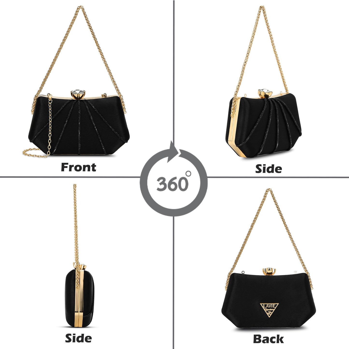 Lavie Signature Women's Akron Handle Framed Clutch | Ladies Purse | Gift For Women