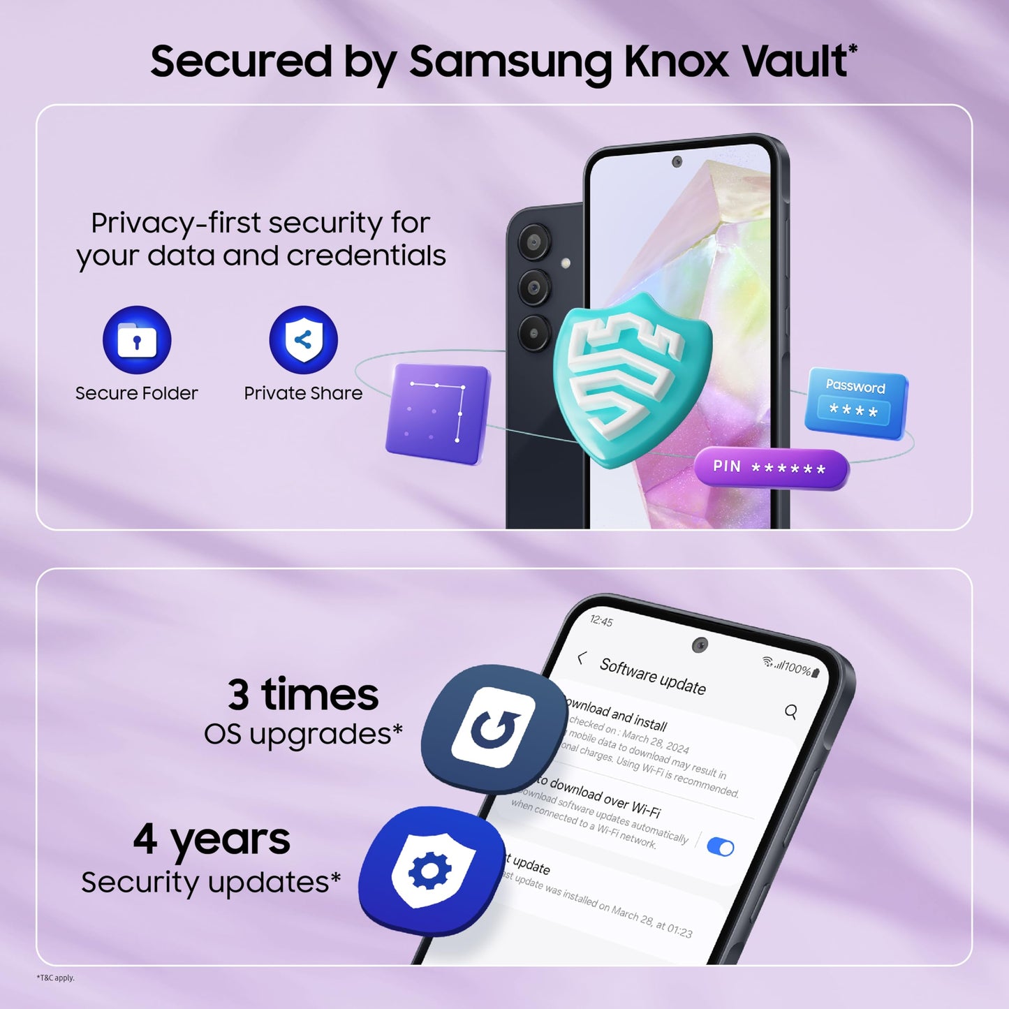 Samsung Galaxy A35 5G (Awesome Navy, 8GB RAM, 128GB Storage) | Premium Glass Back | 50 MP Main Camera (OIS) | Nightography | IP67 | Corning Gorilla Glass Victus+ | sAMOLED with Vision Booster