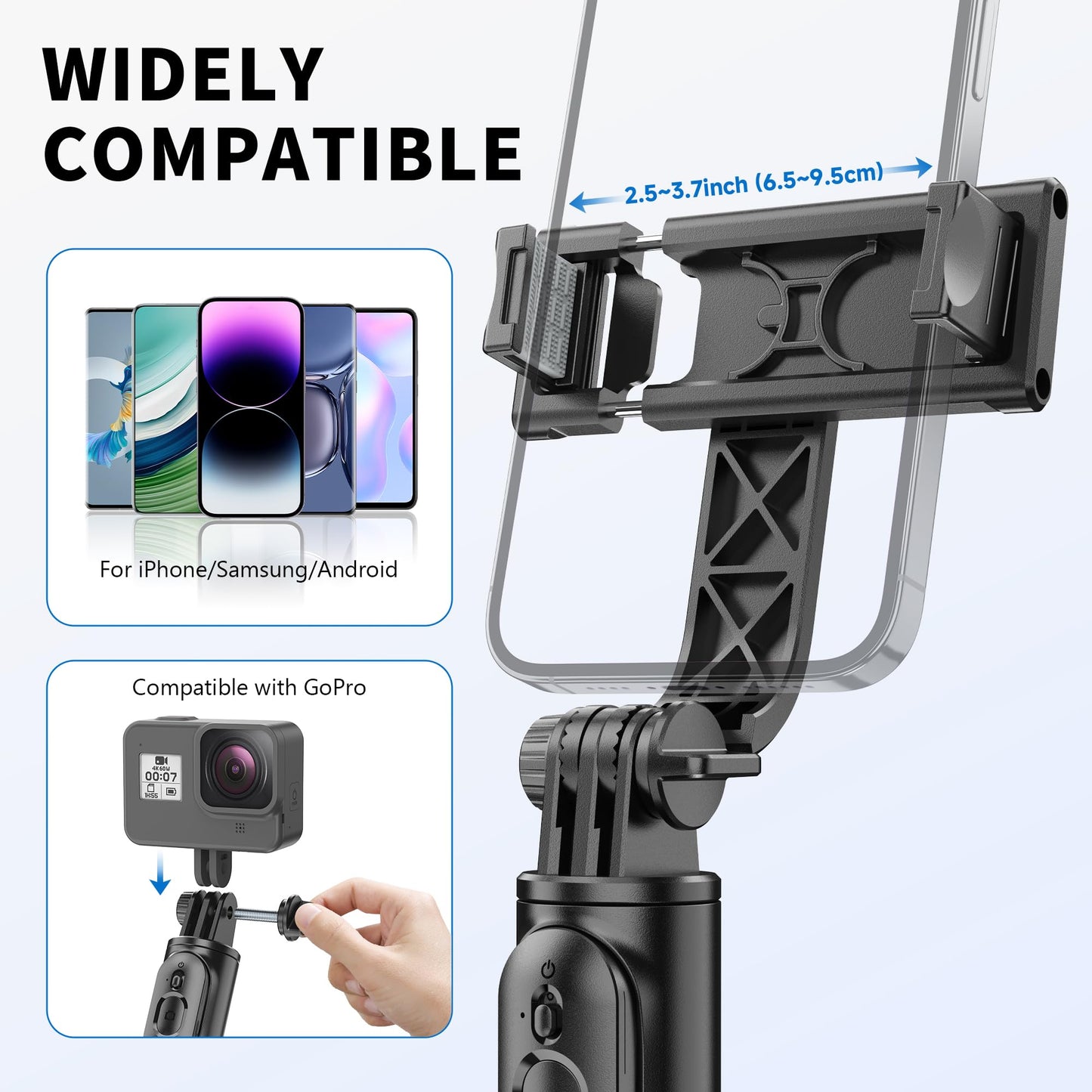 Selfie Stick Tripod, All in One Extendable & Portable iPhone Tripod Selfie Stick with Wireless Remote Compatible with iPhone 16 15 14 13 12 11 pro Xs Max 8 7, Galaxy Note10/S20/S10/OnePlus 9/9 PRO etc