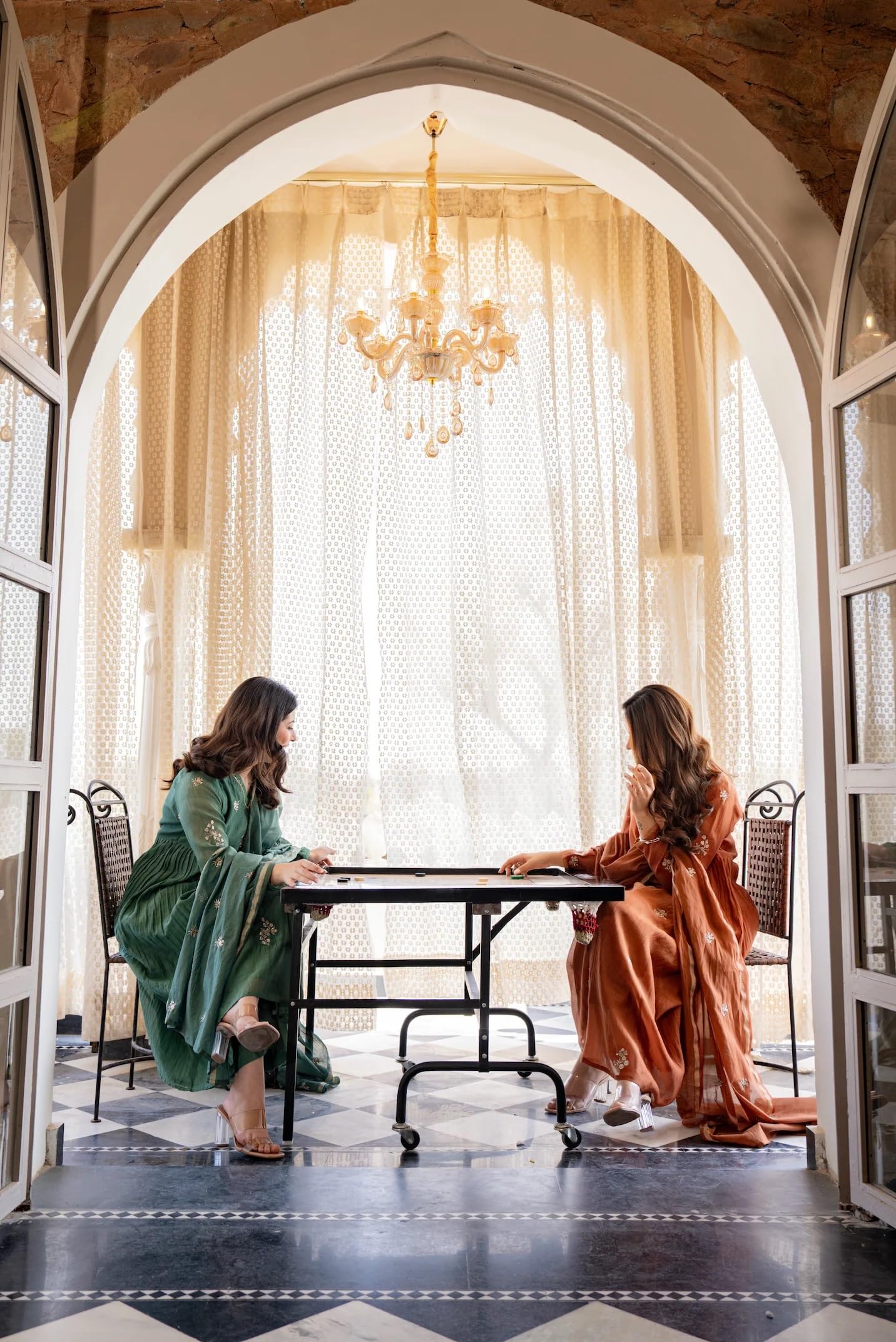 KLOSIA Women Embroidery Solid Anarkali Kurta and Pant Set with Dupatta Green