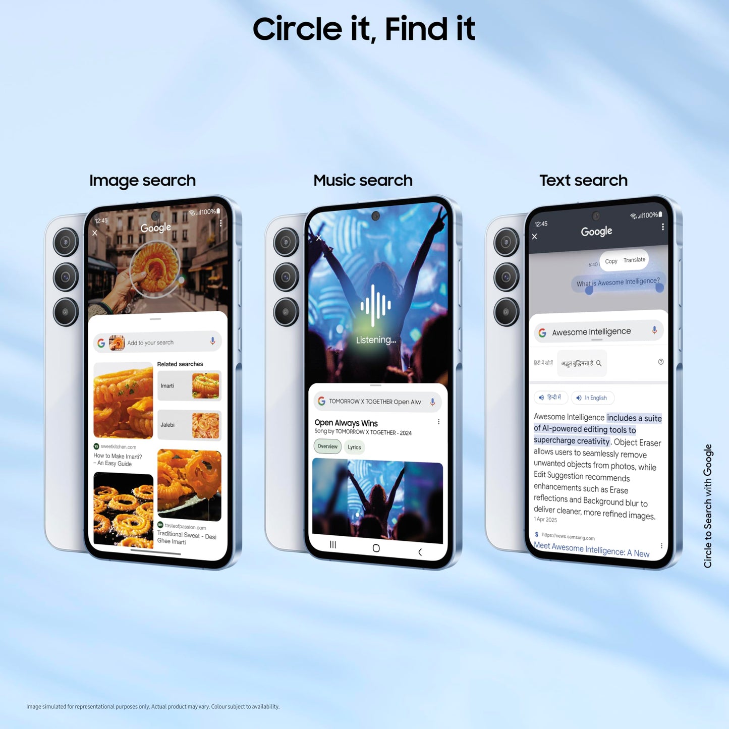 Samsung Galaxy A55 5G (Awesome Iceblue, 12GB RAM, 256GB Storage) | AI Mobile | 50MP Main Camera (OIS) | Super HDR Video| Nightography | IP67 | Gorilla Glass Victus+ | sAMOLED | Gaming Smartphone