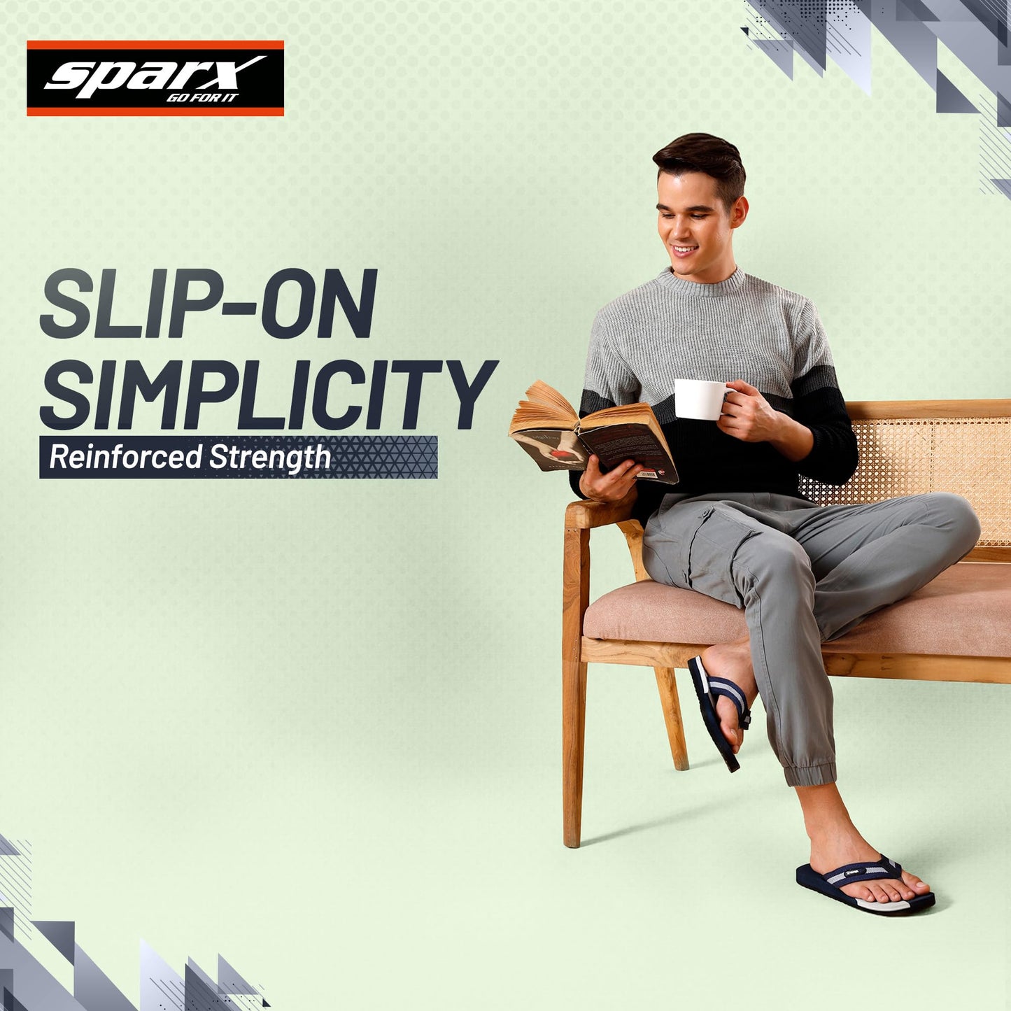 Sparx mens SF0014G Navygrey Flip-flop - 8 UK (SF0014GNVGY0008)