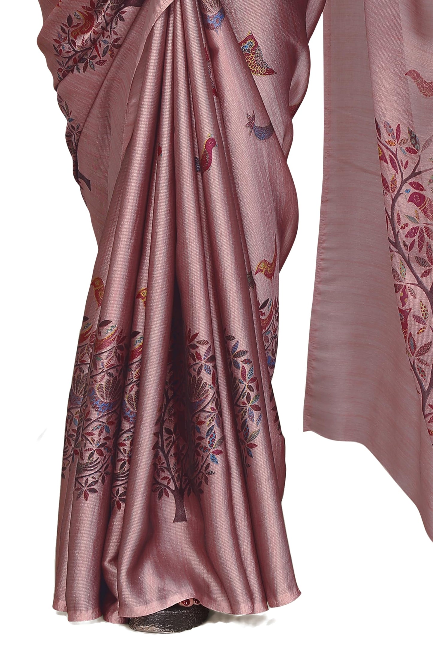 MIRCHI FASHION Chiffon Georgette Madhubani Printed Sarees for Women with Blouse Piece (37966-Light Pink, Multi)