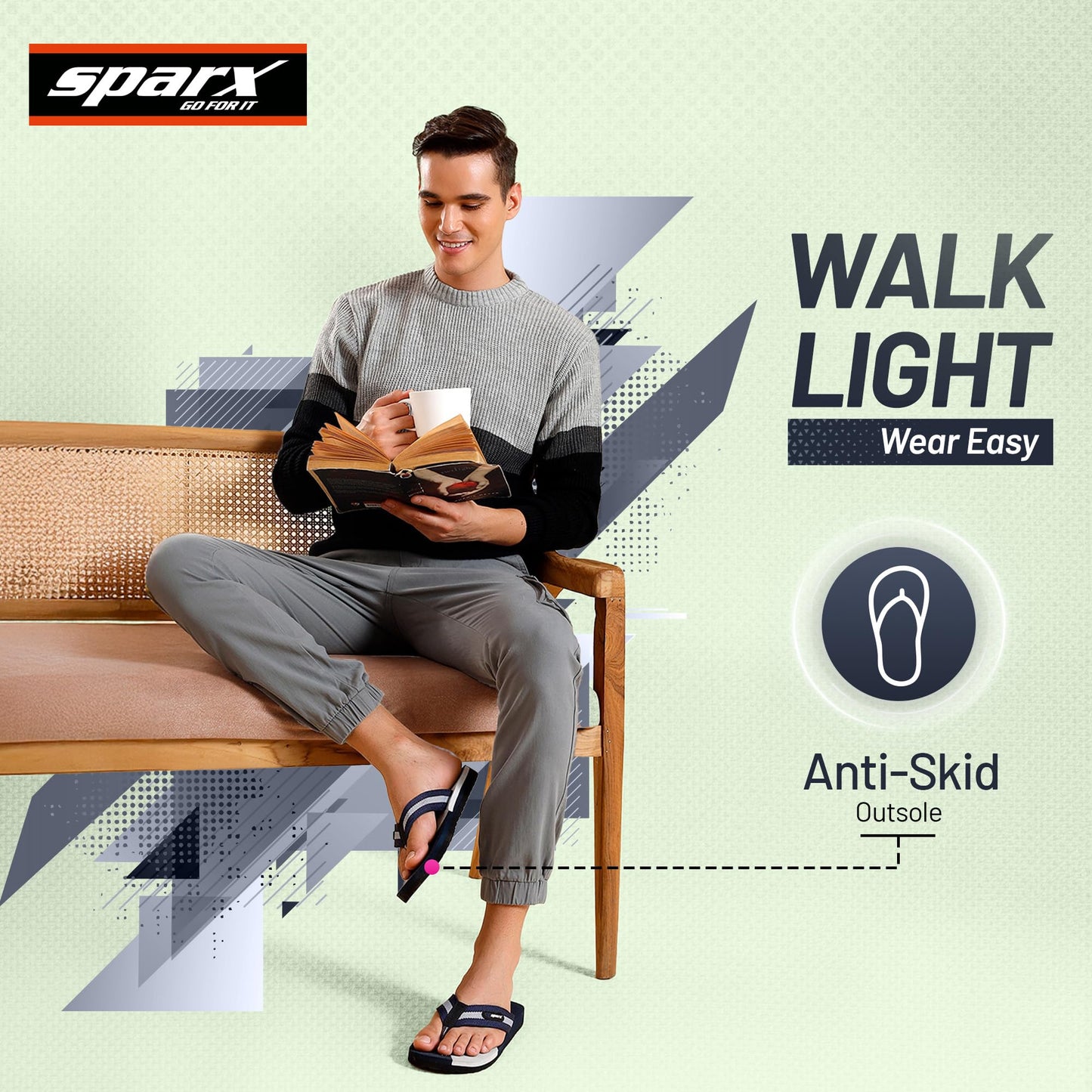 Sparx mens SF0014G Navygrey Flip-flop - 8 UK (SF0014GNVGY0008)