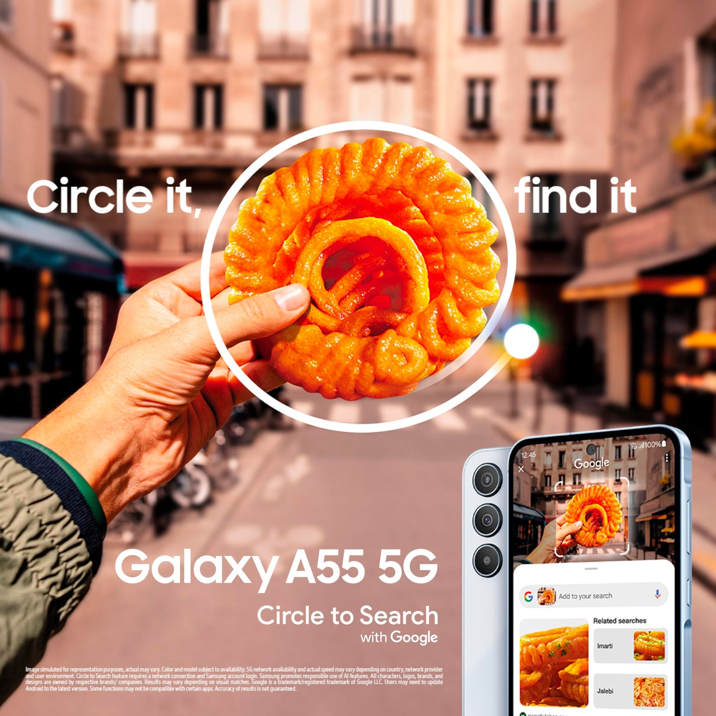 Samsung Galaxy A55 5G (Awesome Navy, 8GB RAM, 256GB Storage) | AI Mobile | 50MP Main Camera (OIS) | Super HDR Video| Nightography | IP67 | Gorilla Glass Victus+ | sAMOLED | Gaming Smartphone