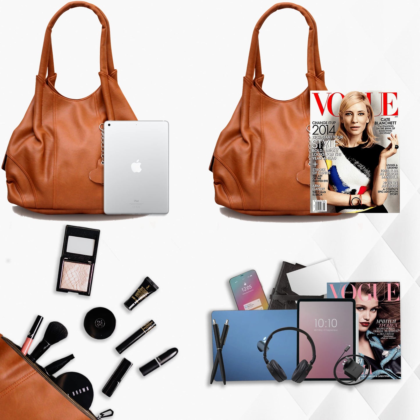 Fostelo Women's Style Diva Satchel Tote Handbag for Women | Ladies Purse | Stylish Shoulder Bag | Gift For Women | Tan