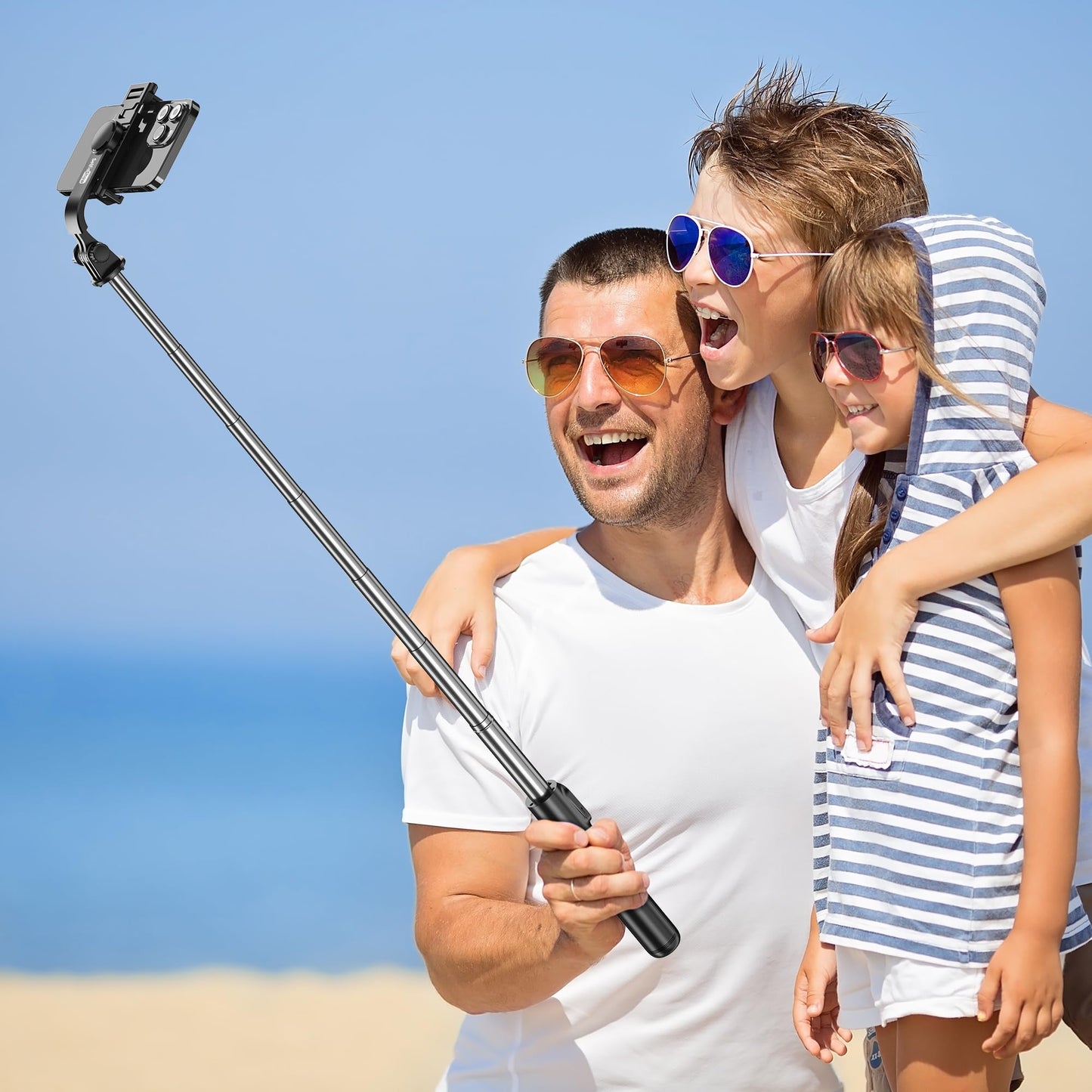 Selfie Stick Tripod, All in One Extendable & Portable iPhone Tripod Selfie Stick with Wireless Remote Compatible with iPhone 16 15 14 13 12 11 pro Xs Max 8 7, Galaxy Note10/S20/S10/OnePlus 9/9 PRO etc