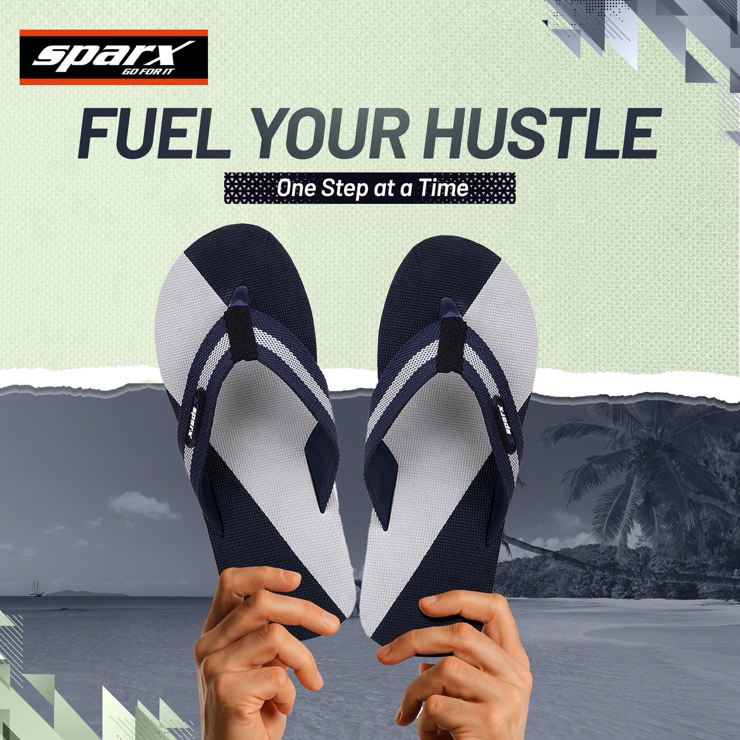 Sparx mens SF0014G Navygrey Flip-flop - 8 UK (SF0014GNVGY0008)