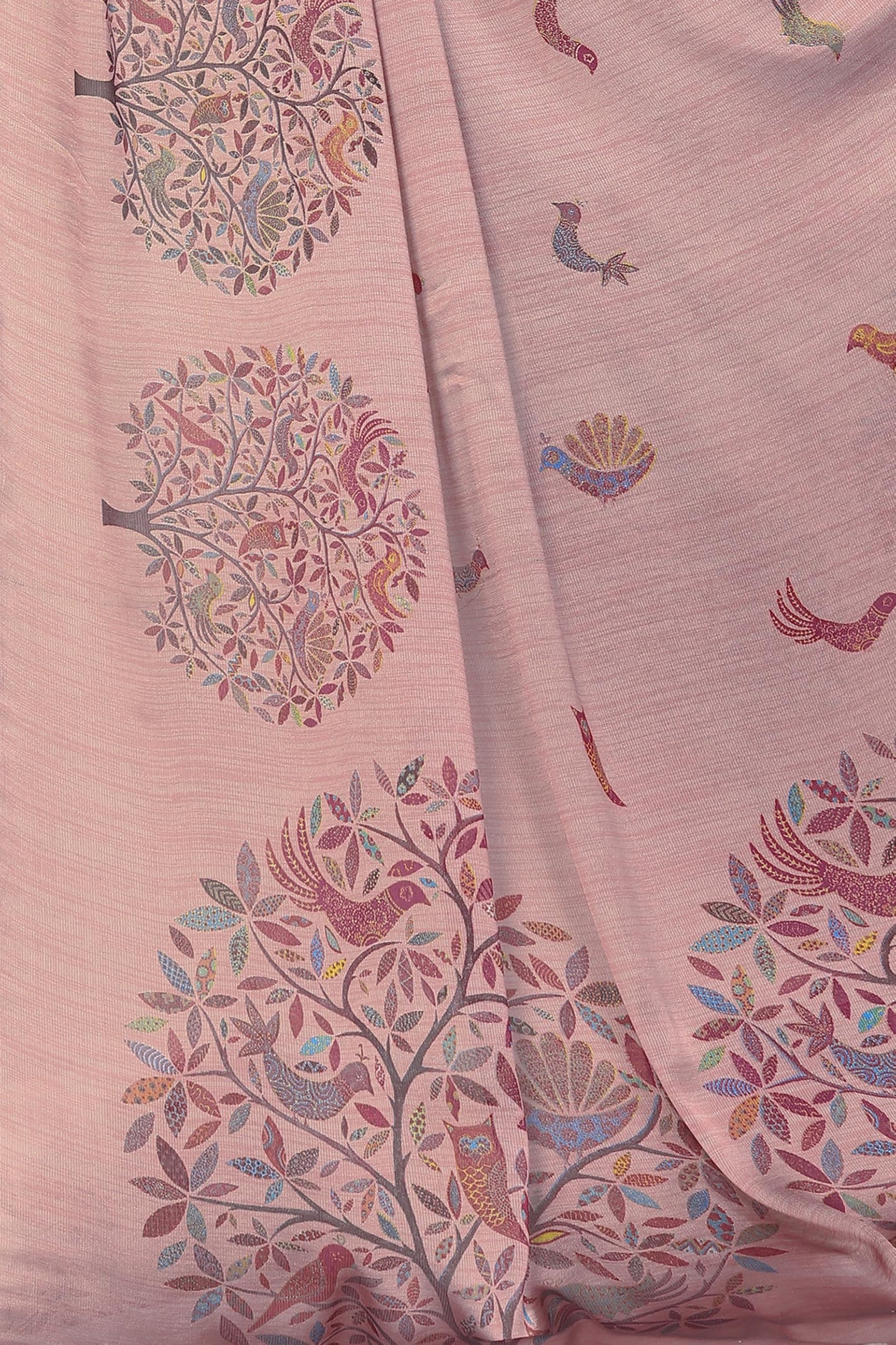 MIRCHI FASHION Chiffon Georgette Madhubani Printed Sarees for Women with Blouse Piece (37966-Light Pink, Multi)