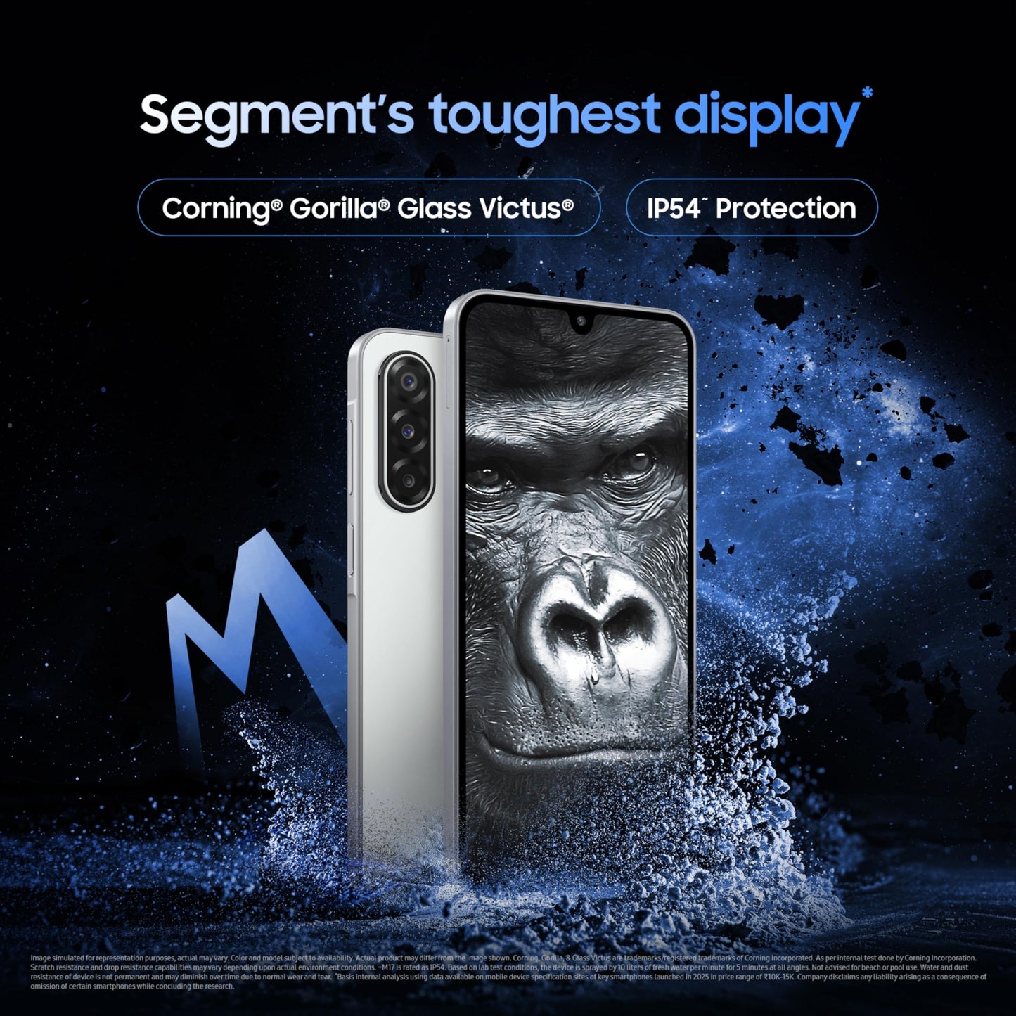 Samsung Galaxy M17 5G Mobile (Moonlight Silver, 8GB RAM, 128GB Storage) | 50MP OIS Triple Camera | Gorilla Glass Victus| IP54 | 6 Gen OS Upgrades | AI | Gemini Live | Lag-free Gaming | Without Charger